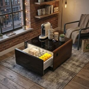 Primst Wooden Multifunction Bedside Table with Built-in Fridge and Bluetooth Audio TB65 Max