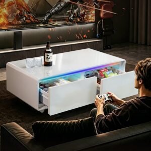 Luxury Version 135Max refrigerator wireless charging Led coffee table smart coffee table