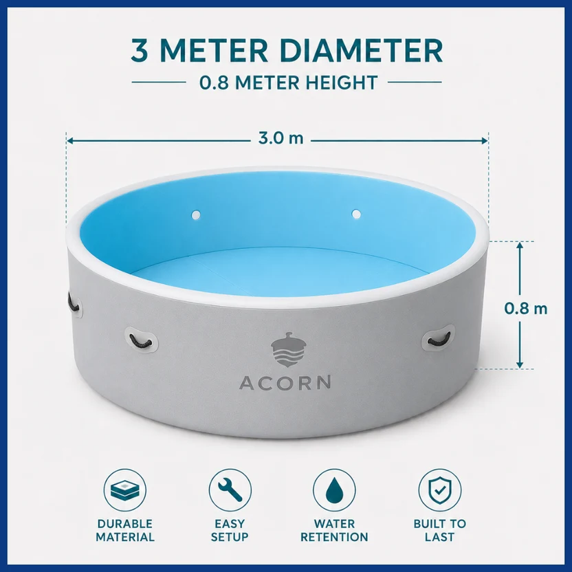 Round Drop-Stitch Pool – 3 Meter Diameter