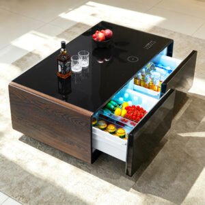 Primst TB135 Pro Wooden Smart Coffee Table with Built-In Refrigerator, Touch Control, Wireless Charging & LED Lights